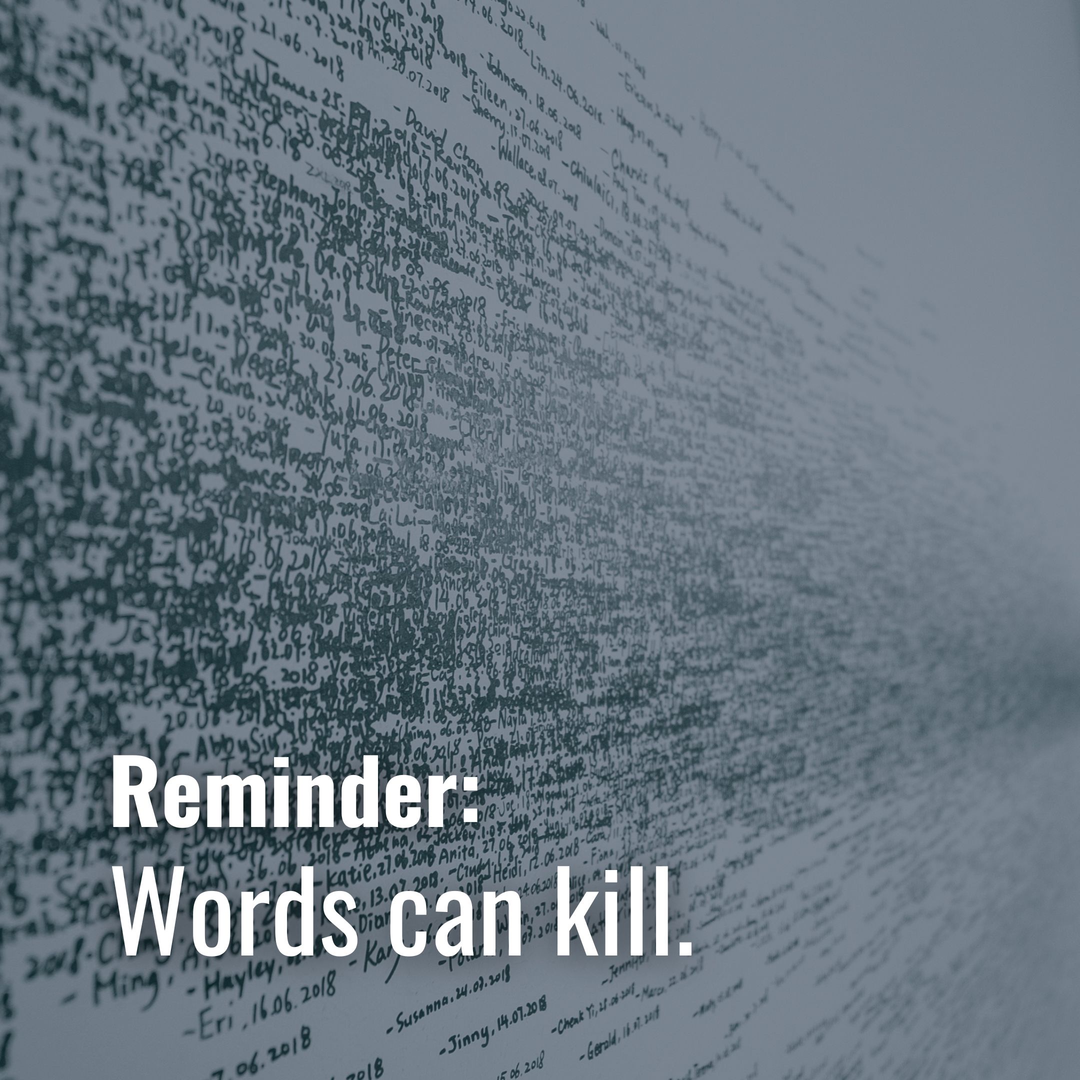 Words can kill.